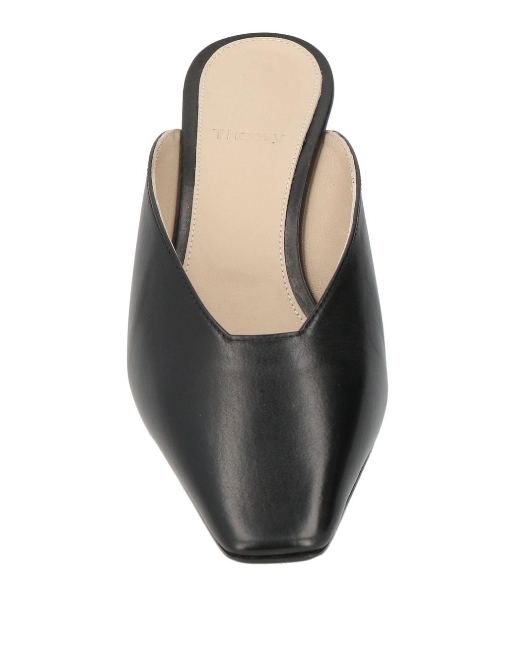 Theory Gray Mules & Clogs Calfskin