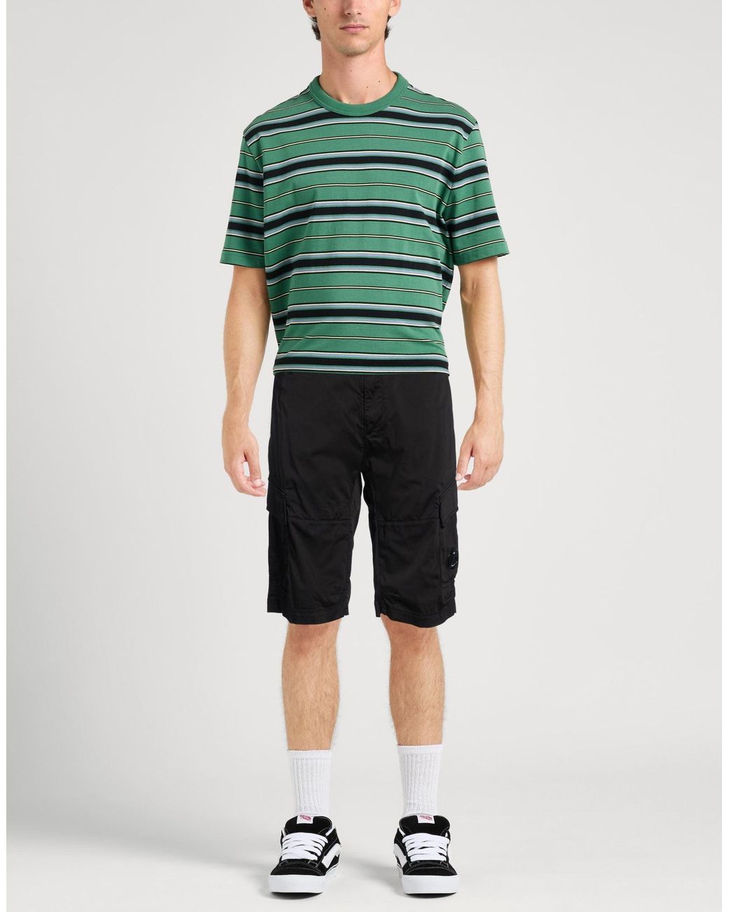 C P Company Black Shorts & Bermuda Shorts Cotton, Elastane for men