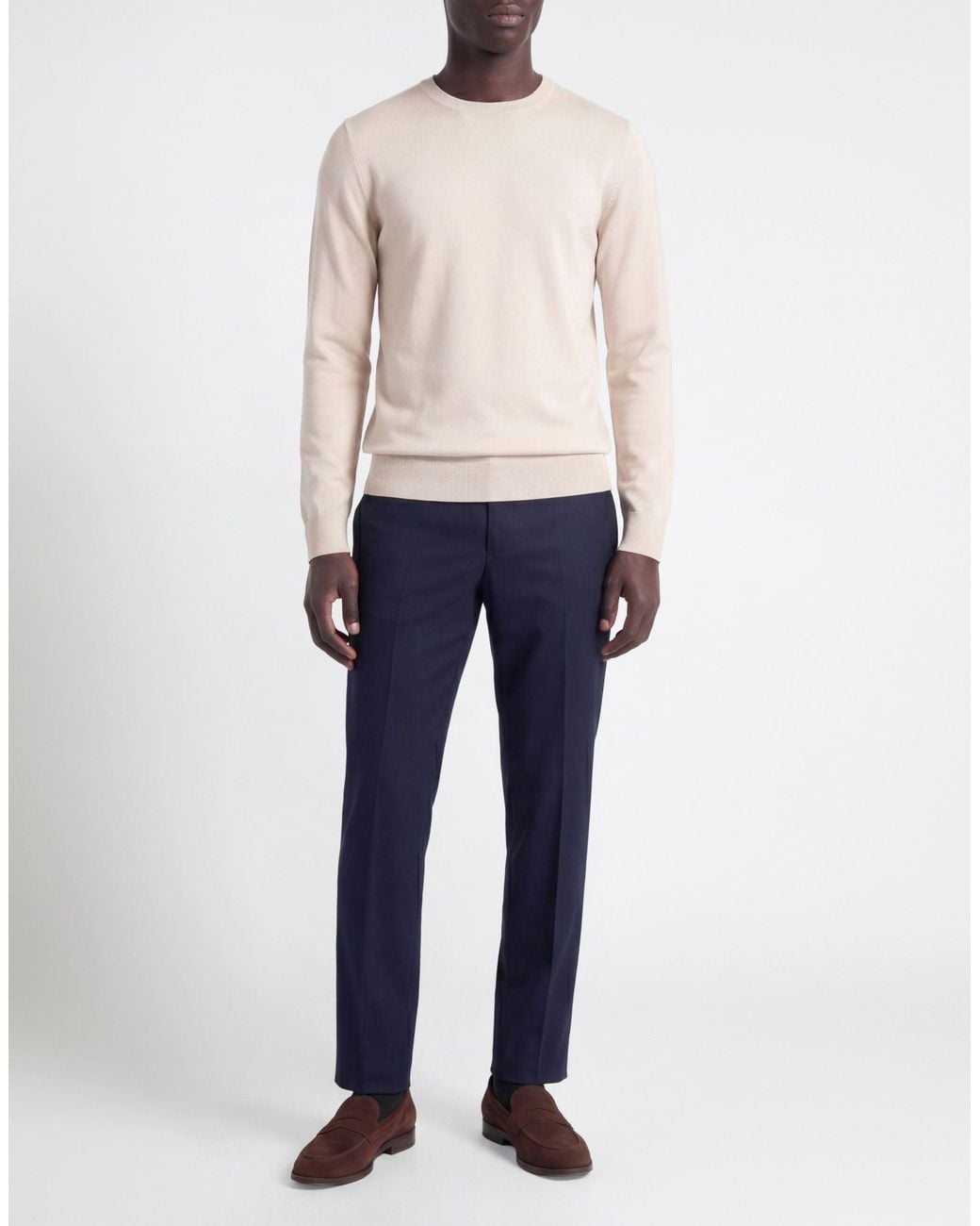 Alpha Studio White Sweater Merino Wool for men