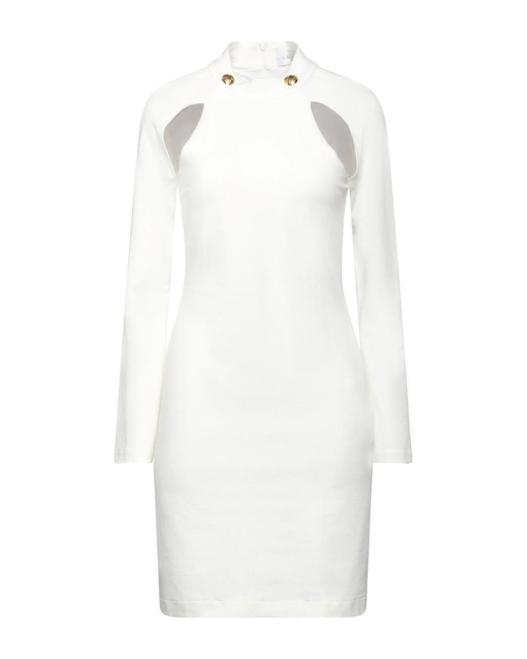 Gaelle Paris White Mini Dress Viscose, Polyamide, Elastane, Polyester