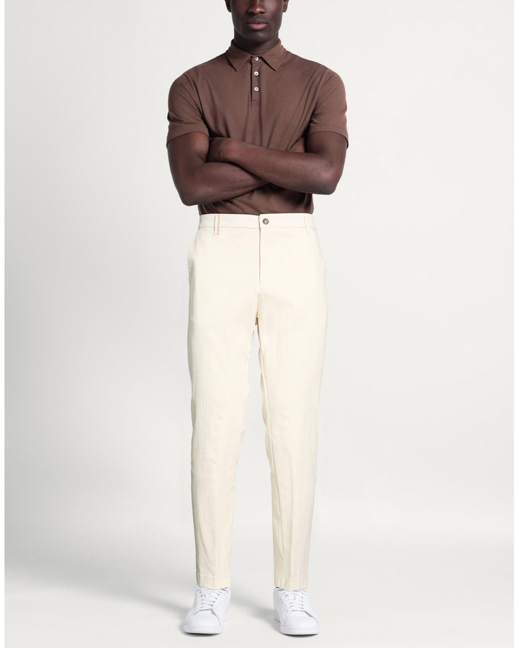 Squad² Natural Cream Pants Cotton, Elastane for men