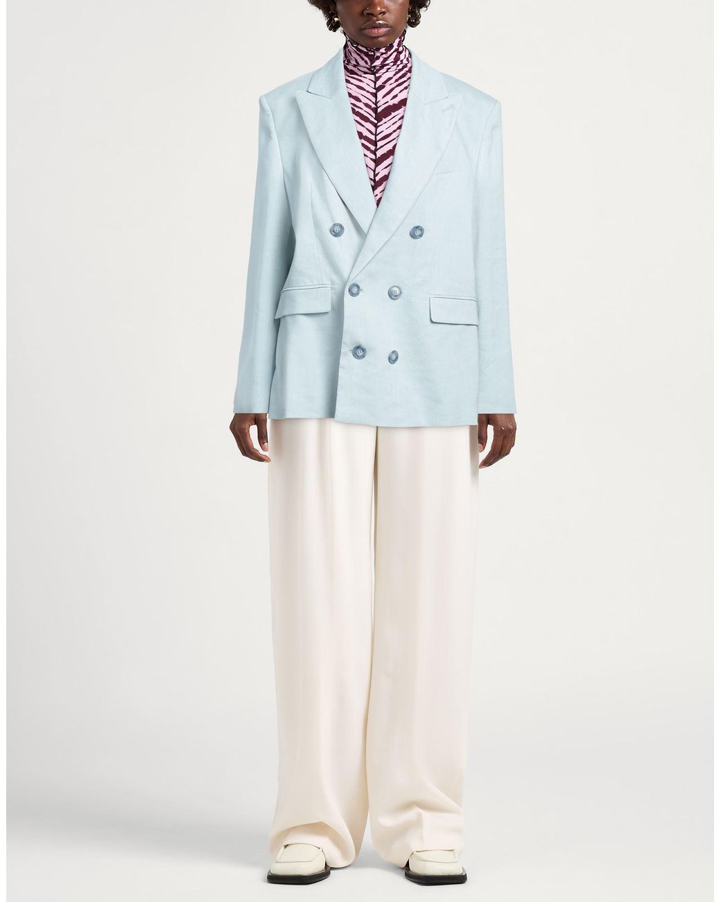 ANDAMANE Blue Sky Blazer Linen, Viscose, Elastane