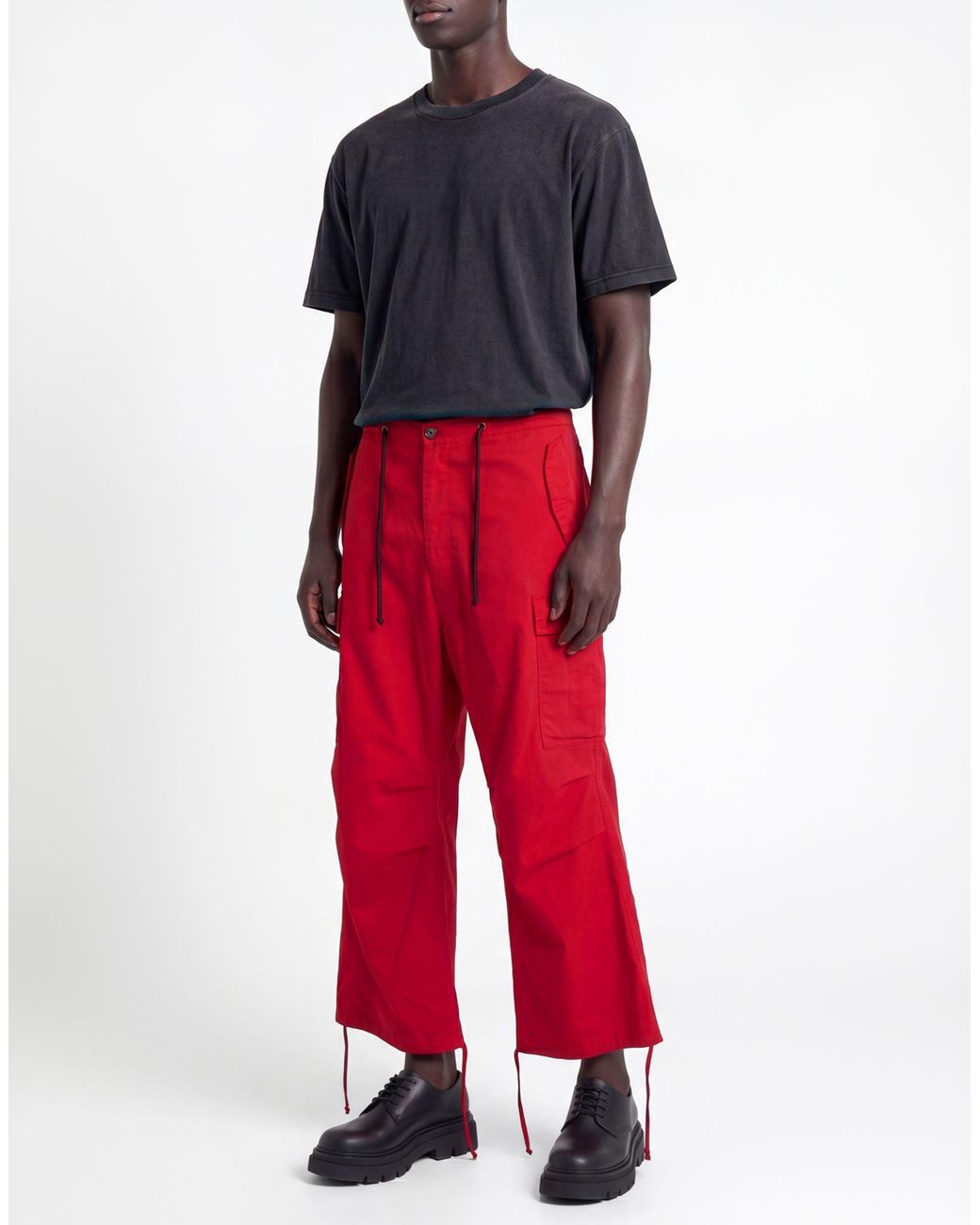 Department 5 Red Pants Cotton, Elastane for men
