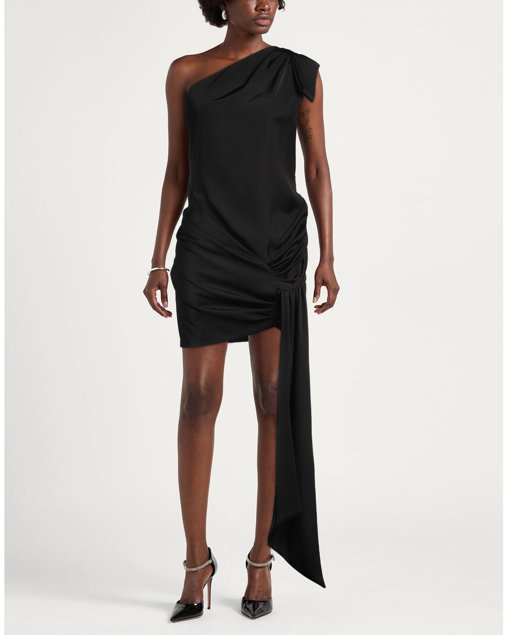 Gaelle Paris Black Mini Dress Polyester, Recycled Polyester
