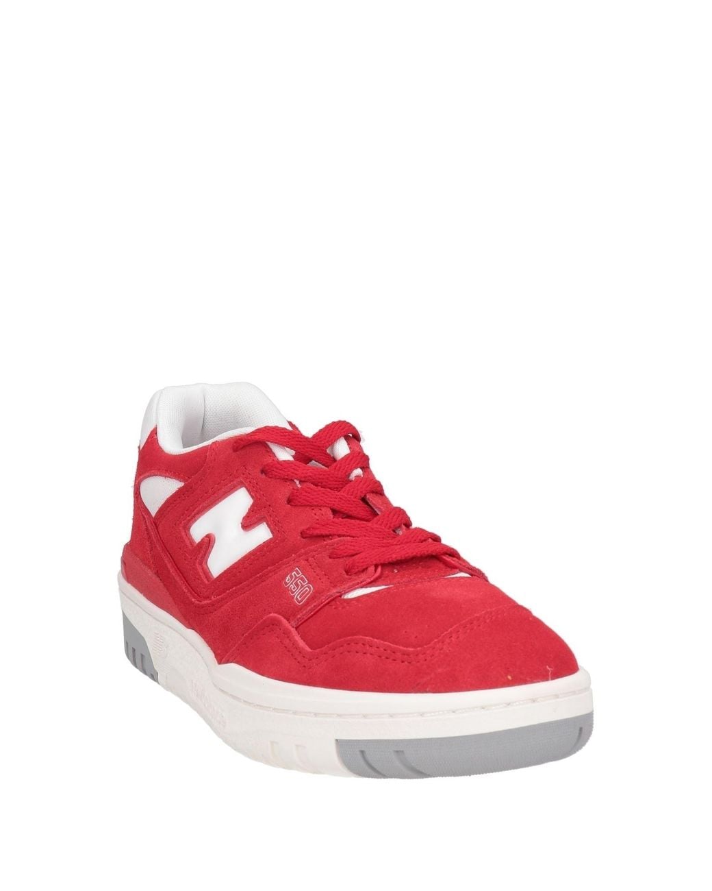 New Balance Red Sneakers Leather, Textile Fibers for men