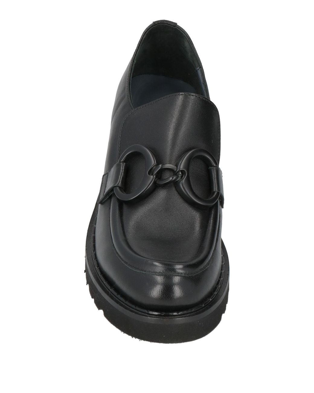Calpierre Black Leather Embellished Loafers