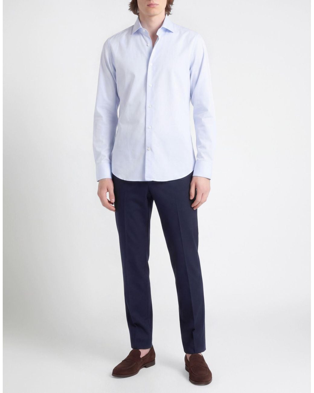 Ghirardelli Blue Shirt Cotton for men