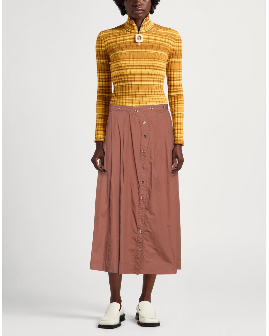 Pinko Brown Midi Skirt