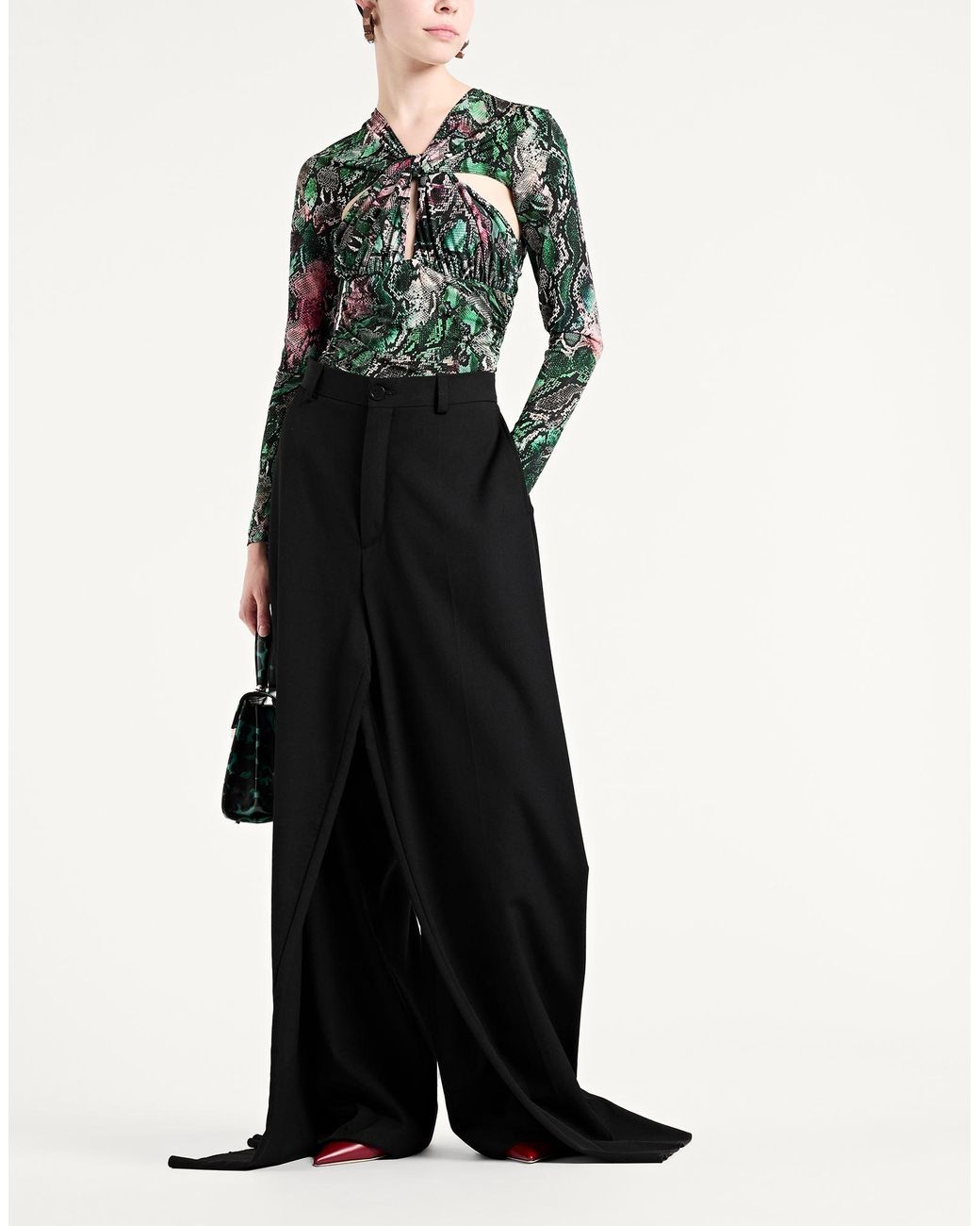 Just Cavalli Green Bodysuit Viscose, Elastane