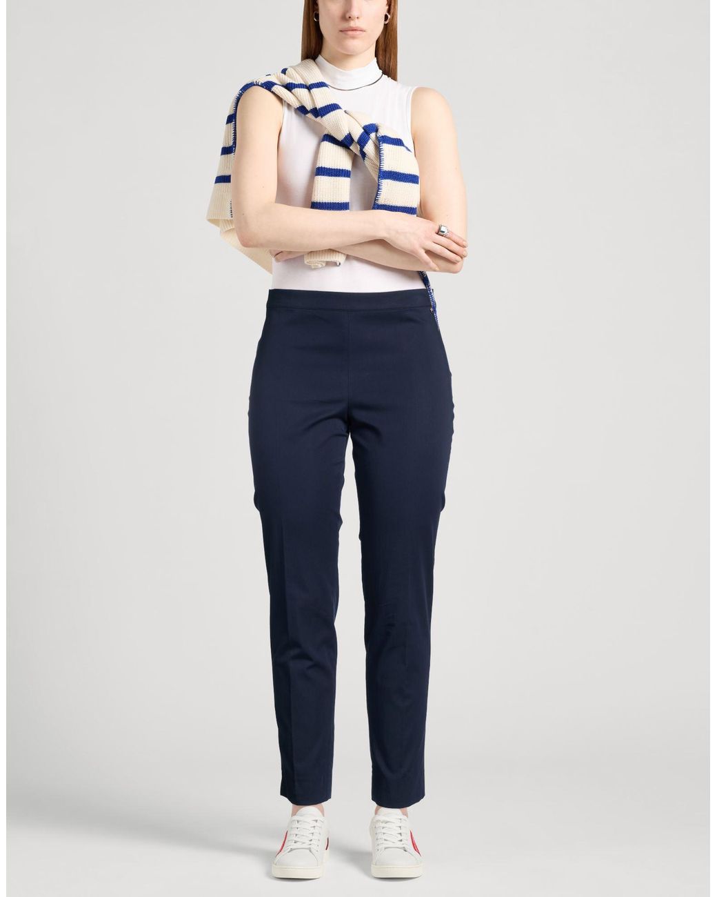 Diana Gallesi Blue Pants Cotton, Polyester, Elastane