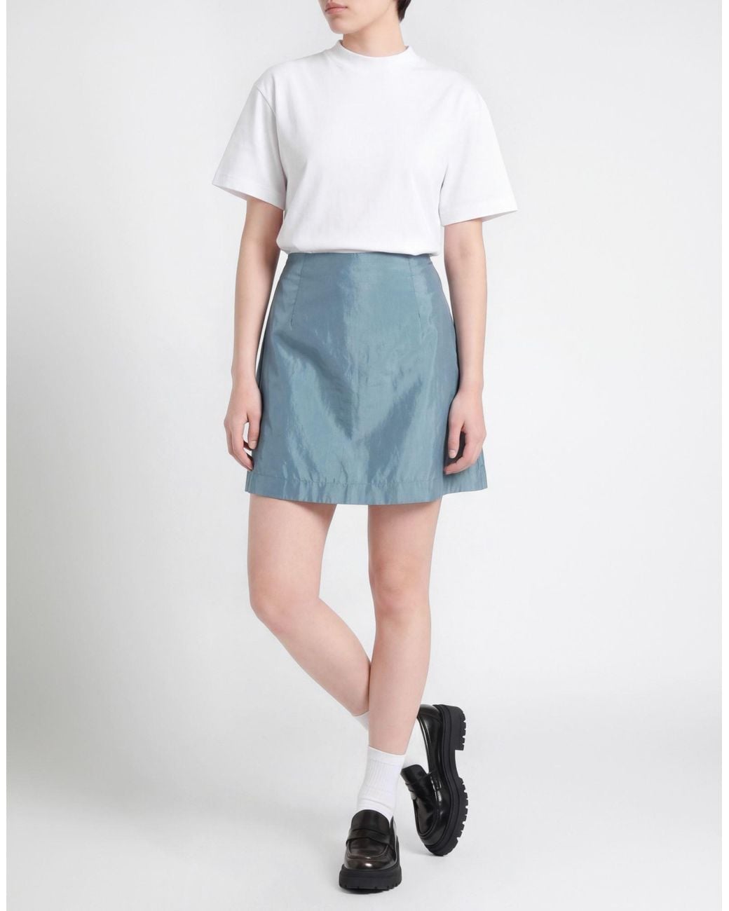 By Malene Birger Blue Mini Skirt Viscose, Polyamide