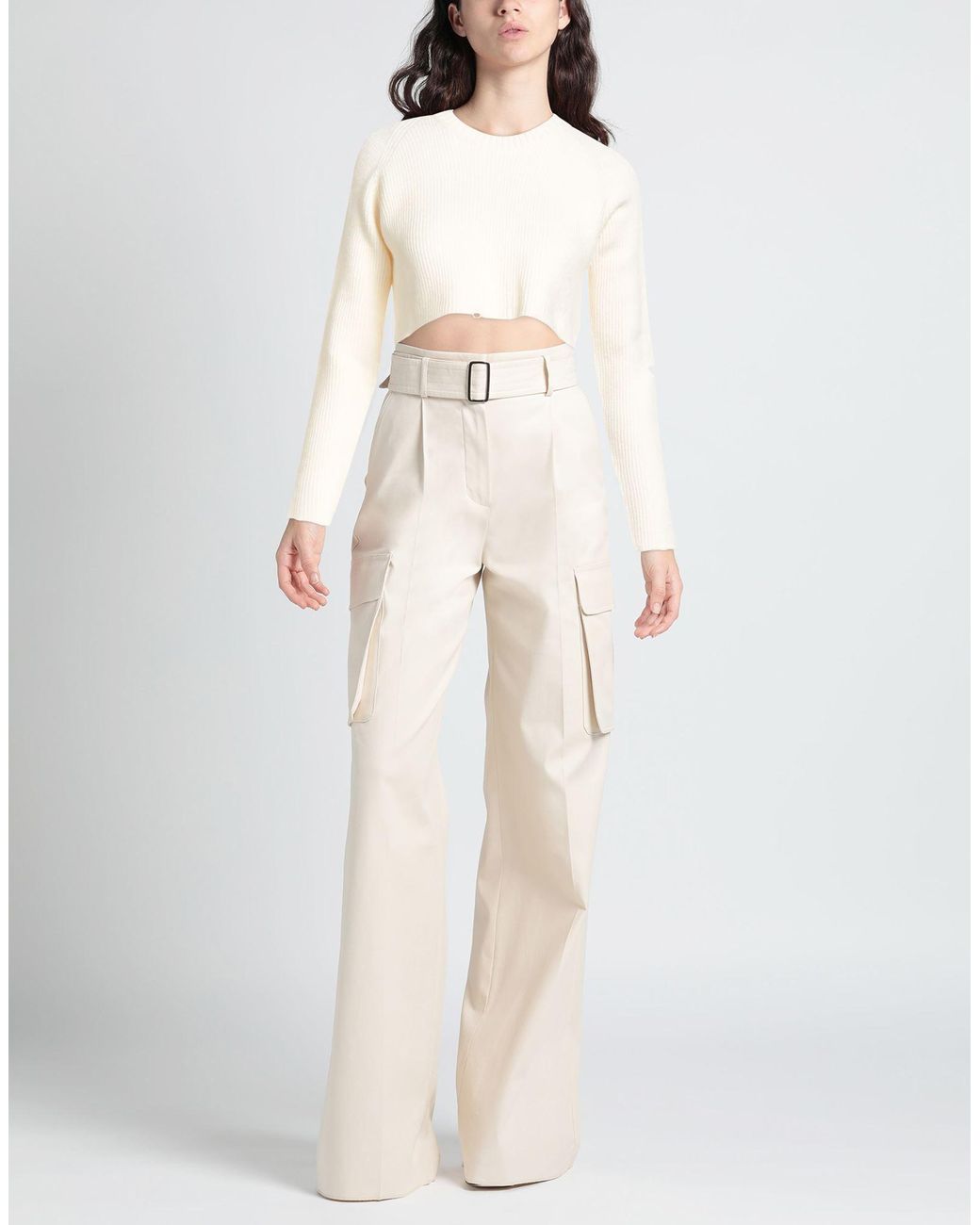 A PAPER KID White Sweater Viscose, Polyester, Polyamide