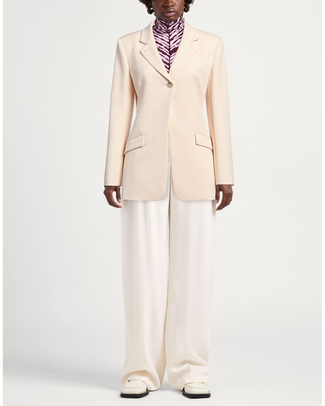 Patrizia Pepe Natural Blazer Polyester, Elastane