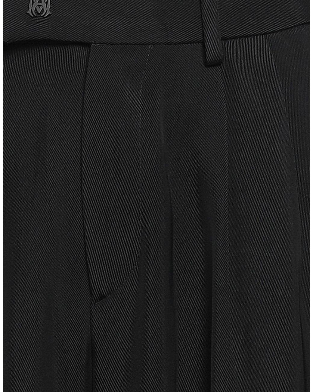 Amiri Black High-Waisted Viscose Wide-Leg Pants