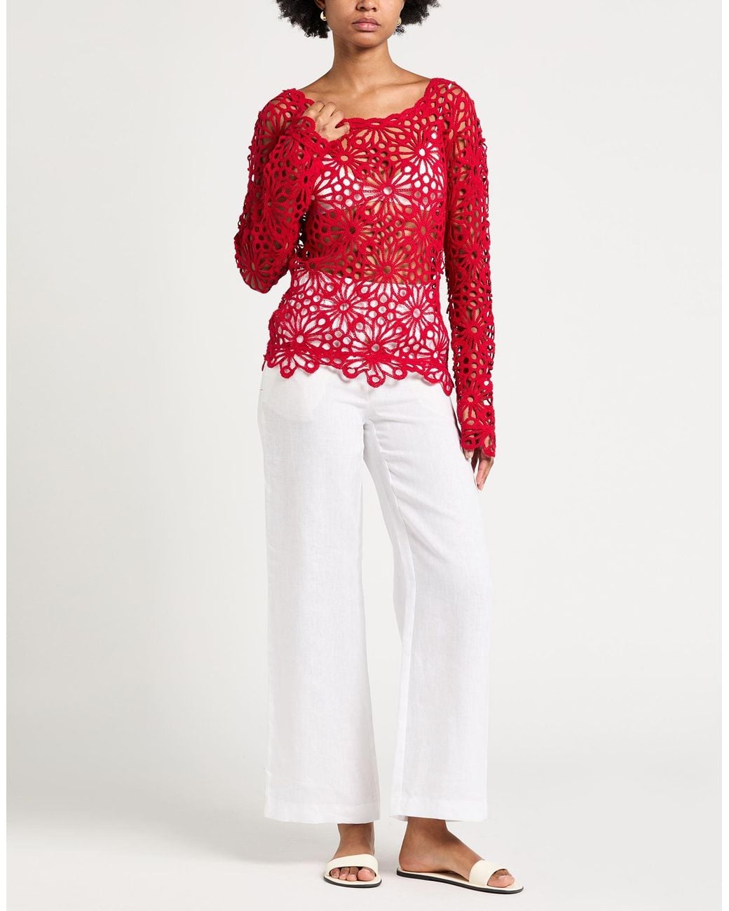 Top Norma Kamali de color Red