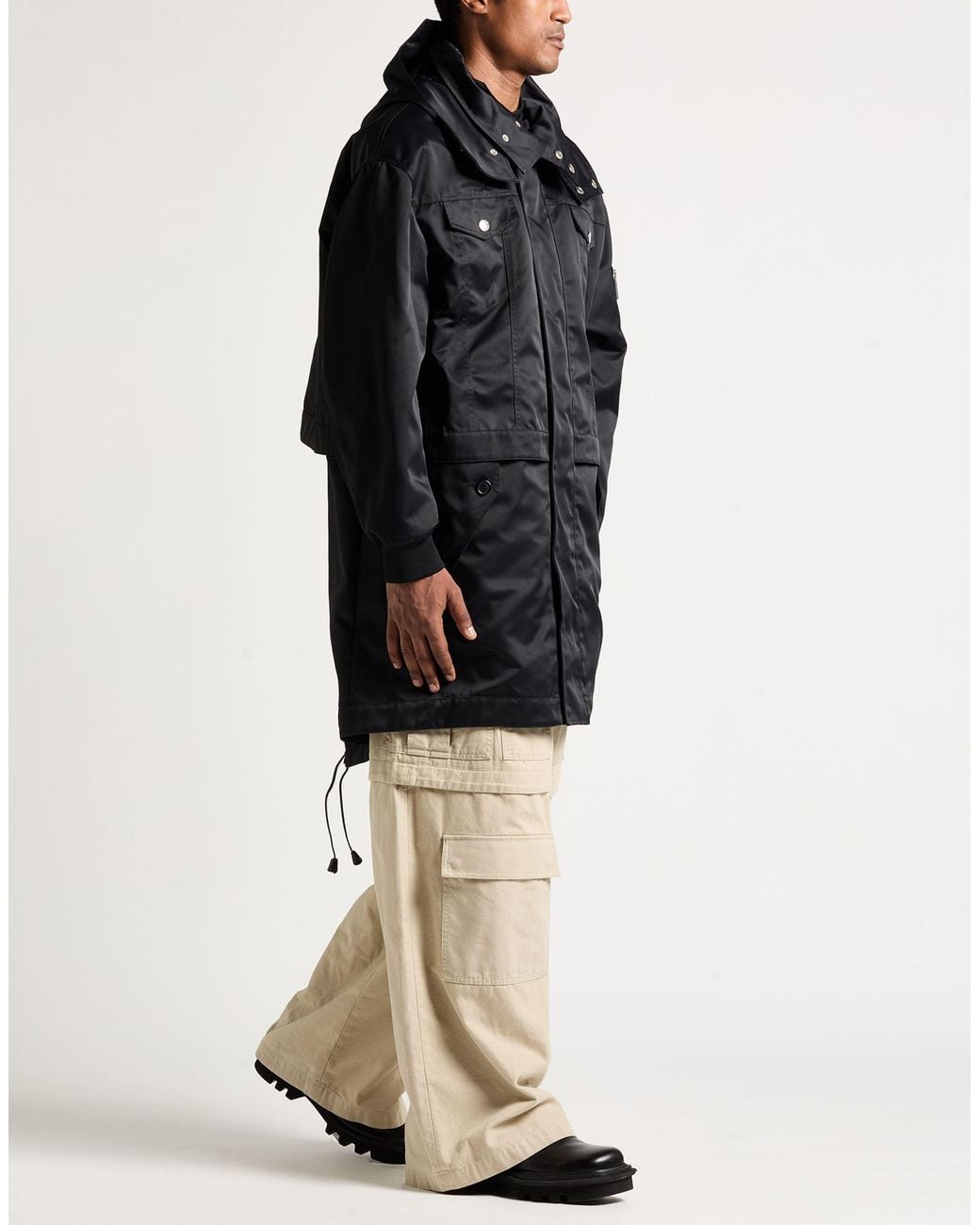 DSquared² Black Overcoat & Trench Coat Polyester for men