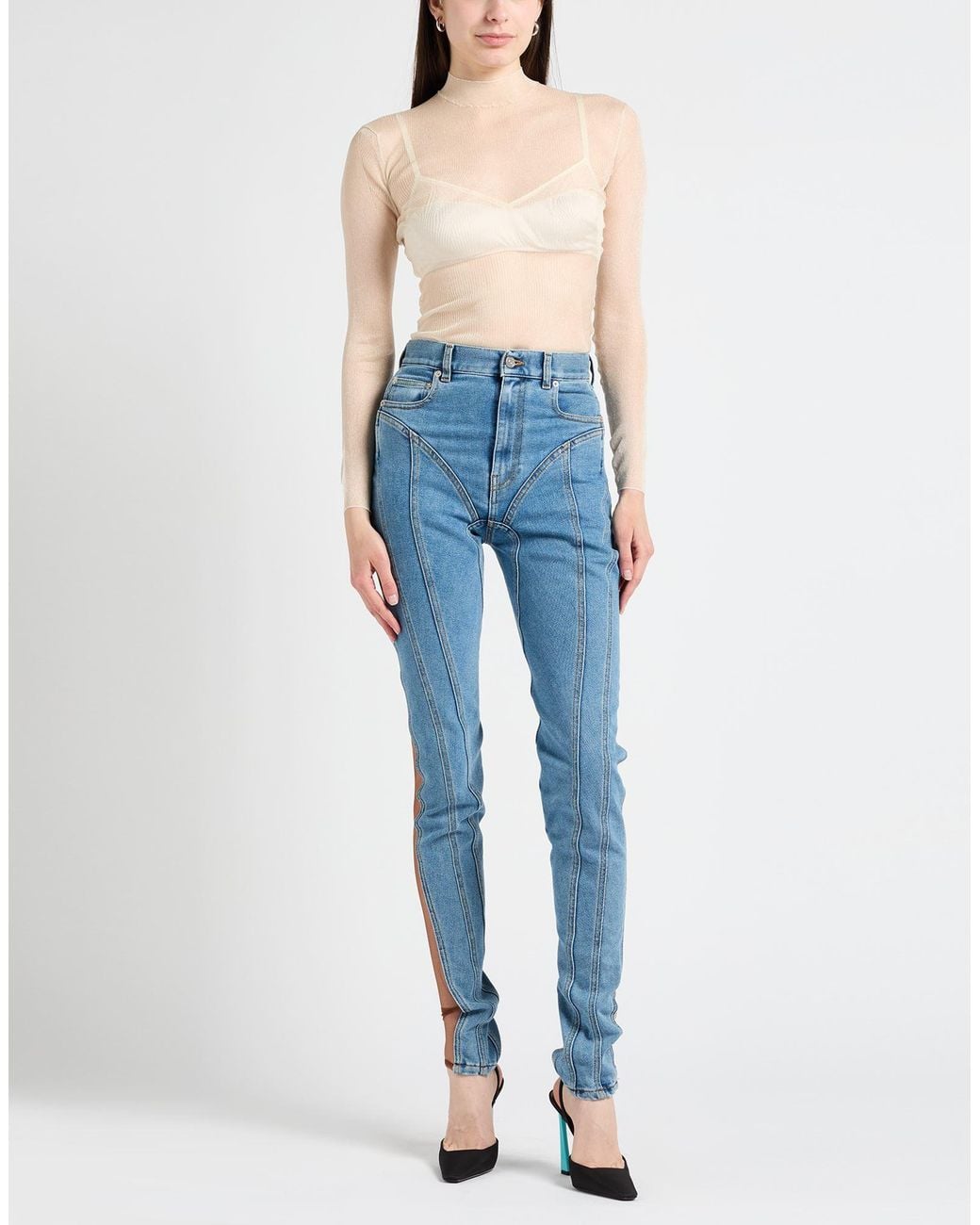 Mugler White Top Polyamide, Polyester, Elastane