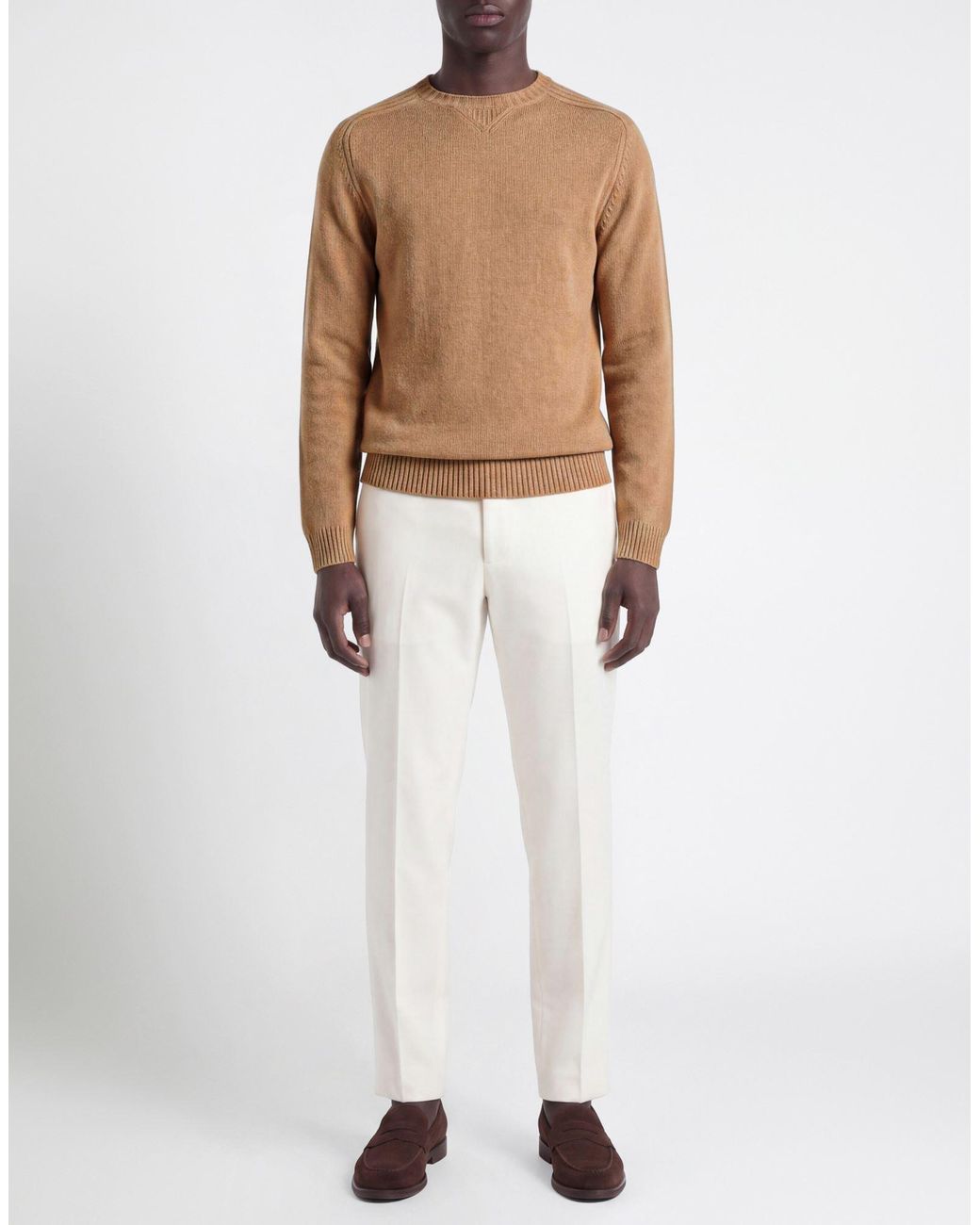 Daniele Fiesoli Brown Camel Sweater Wool, Cashmere for men
