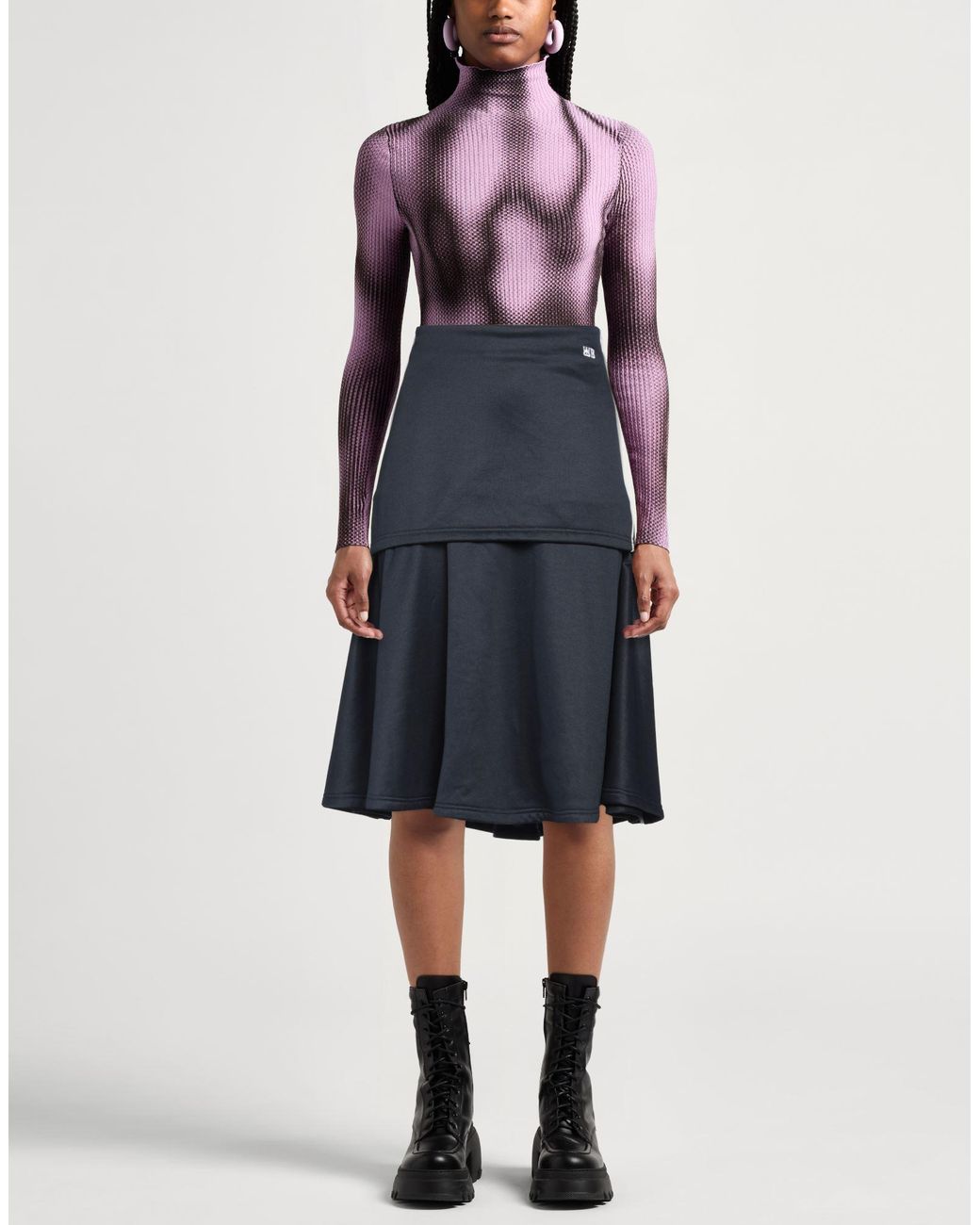 Wales Bonner Blue Midnight Midi Skirt Recycled Polyamide, Polyester