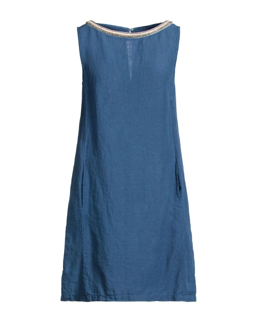 120% Lino Blue Mini Dress Linen