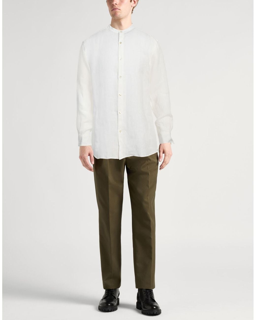 Peuterey White Cream Shirt Linen for men