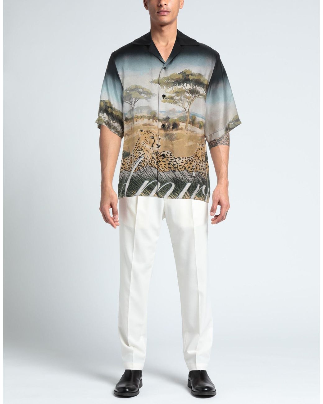 Amiri Gray Shirt Silk for men