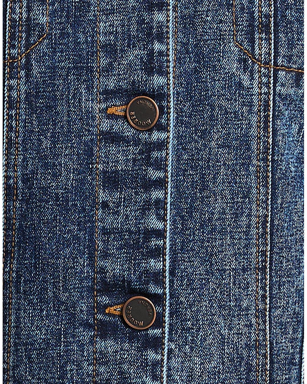 Moorer Blue Denim Outerwear Cotton, Elastane, Polyester