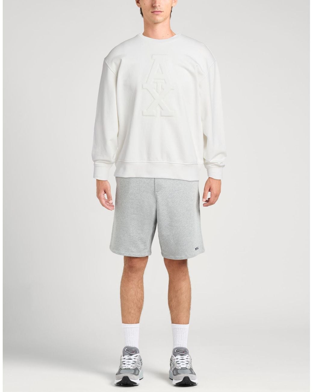 ARMANI EXCHANGE White Sweatshirt Cotton, Elastane for men
