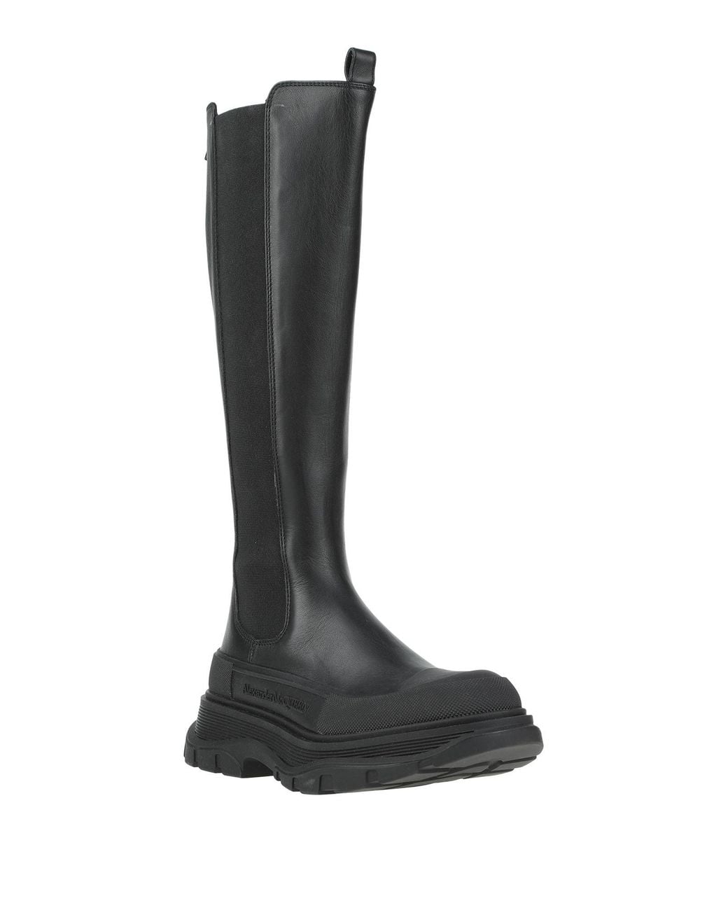 McQueen Black Boot Soft Leather, Rubber