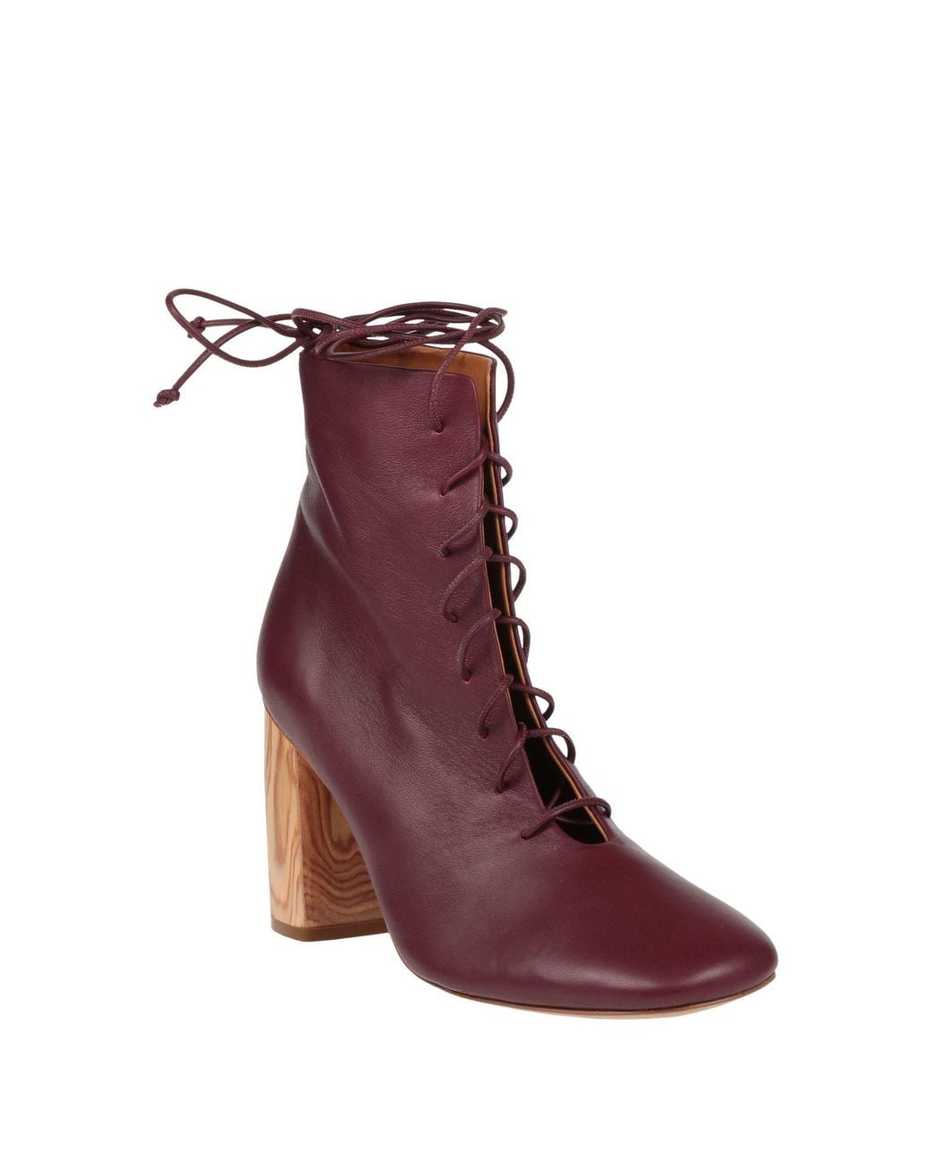 Forte_forte Purple Burgundy Ankle Boots Leather