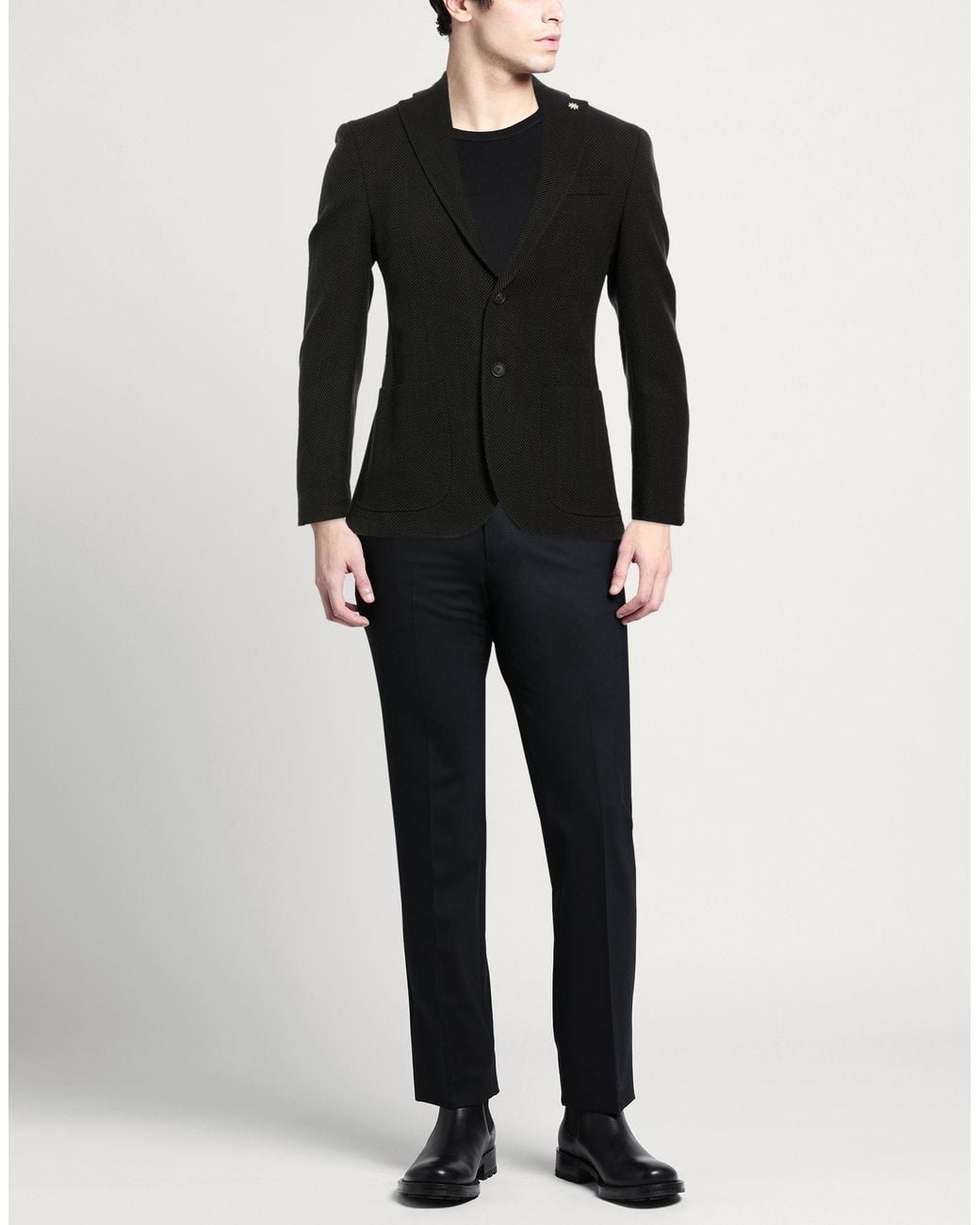 Manuel Ritz Black Dark Blazer Virgin Wool, Cotton for men