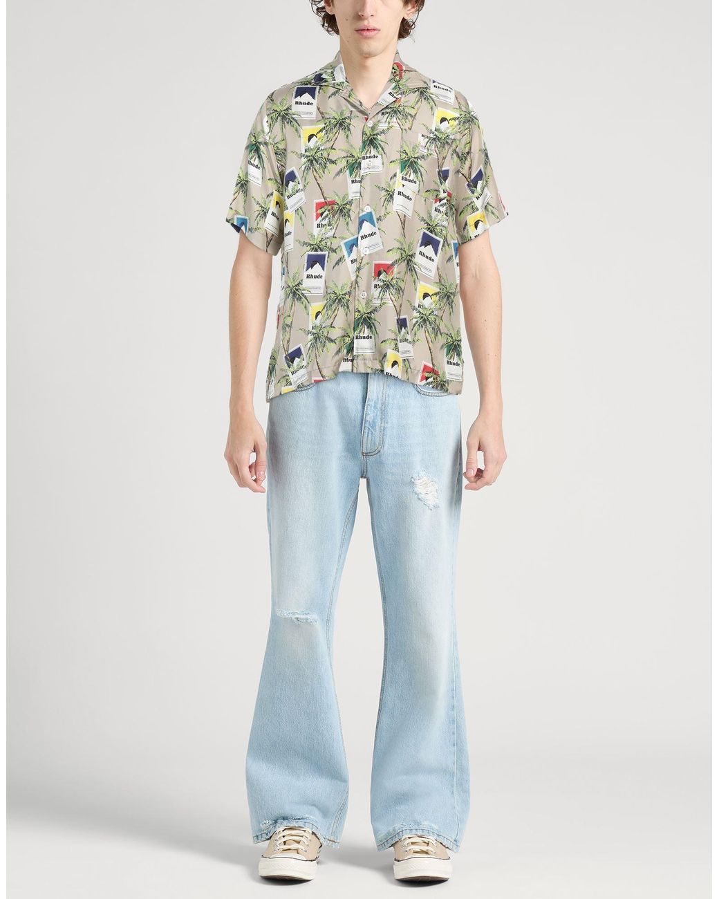 Camisa Rhude de hombre de color Gray