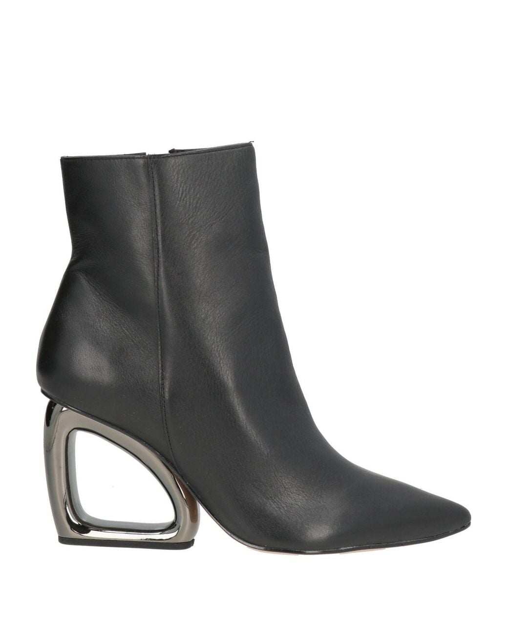 Miss Unique Black Ankle Boots Leather