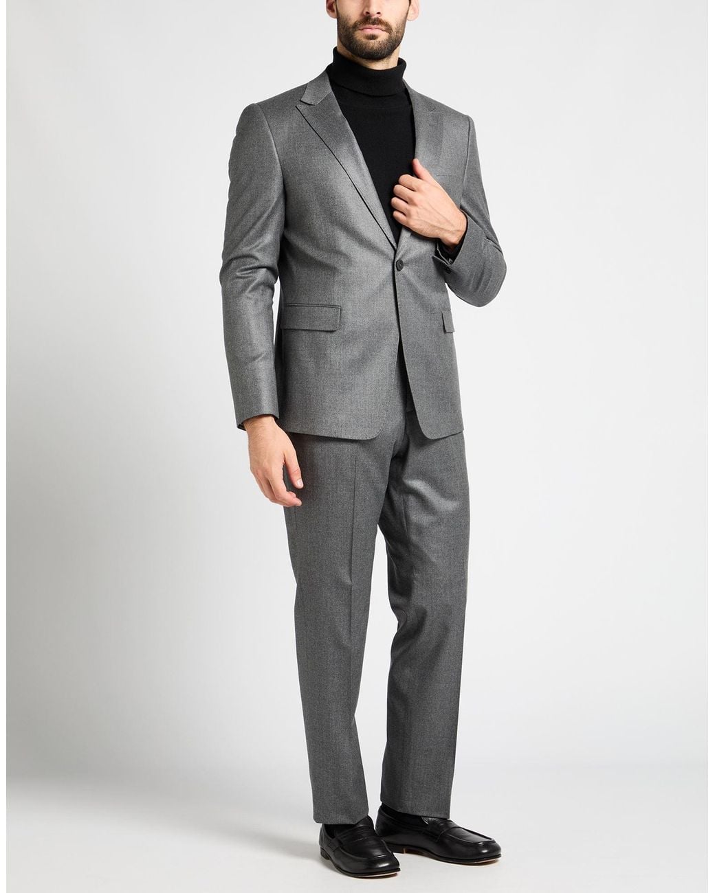 Emporio Armani Gray Suit Virgin Wool, Elastane for men