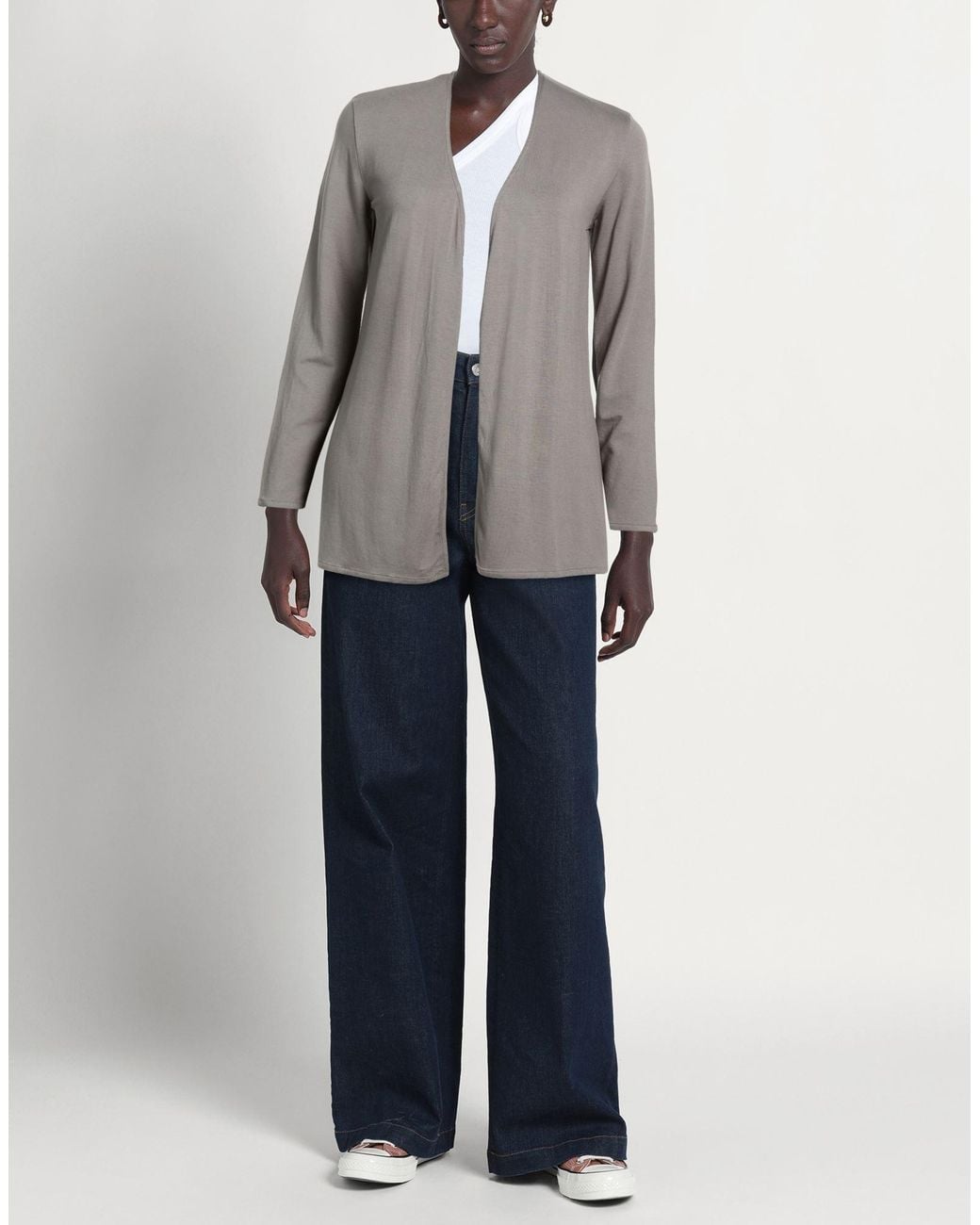 Majestic Filatures Gray Cardigan Viscose, Elastane