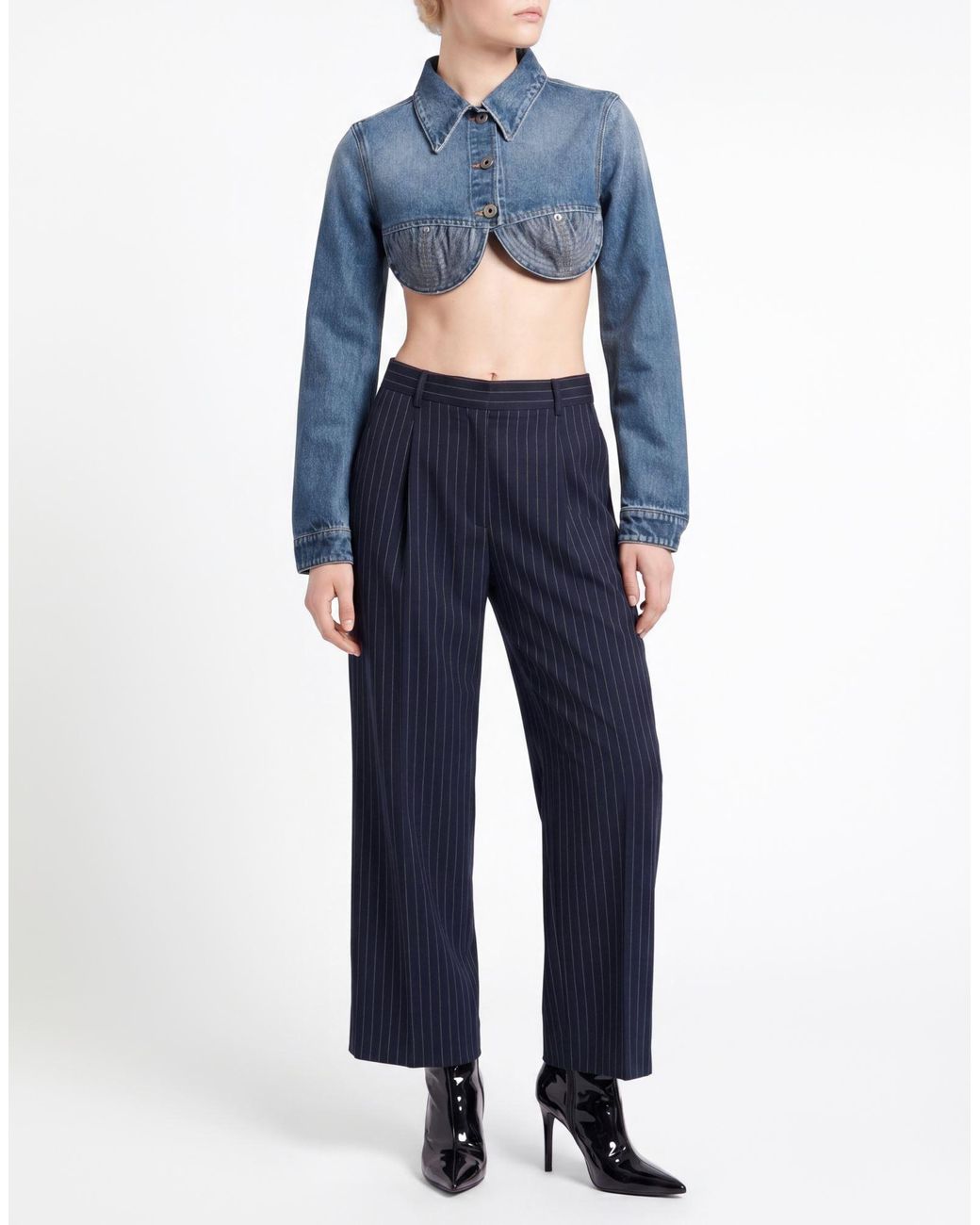 Jean Paul Gaultier Blue Denim Outerwear Cotton
