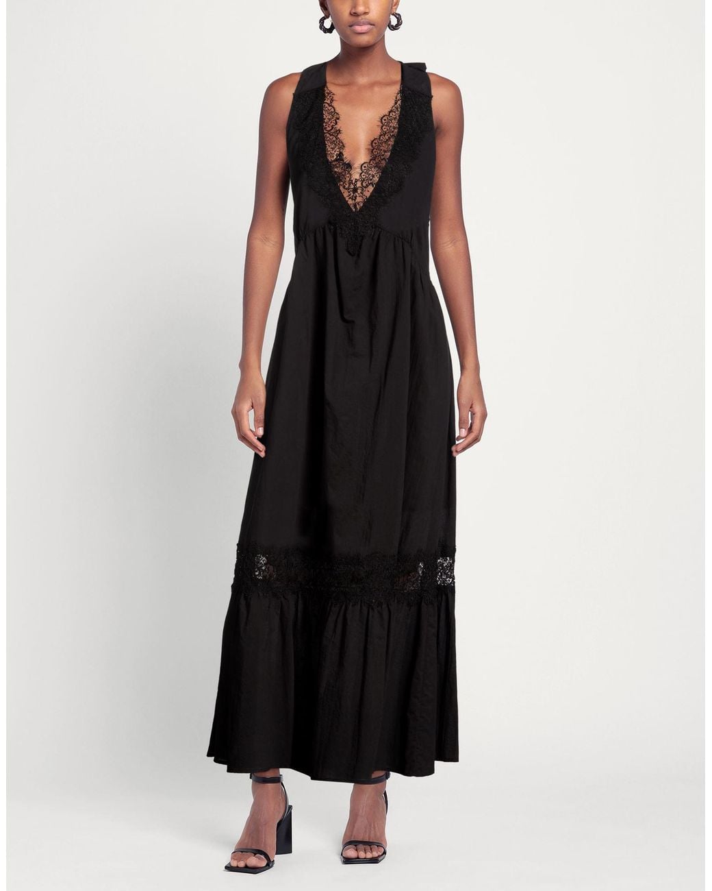 Compagnia Italiana Black Maxi Dress Cotton