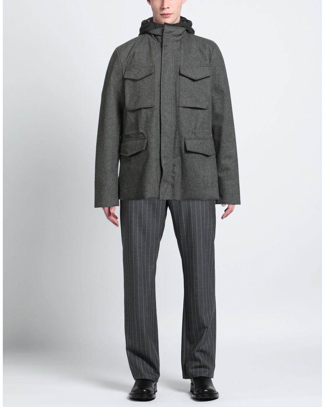 ADHOCONCEPT Gray Coat for men