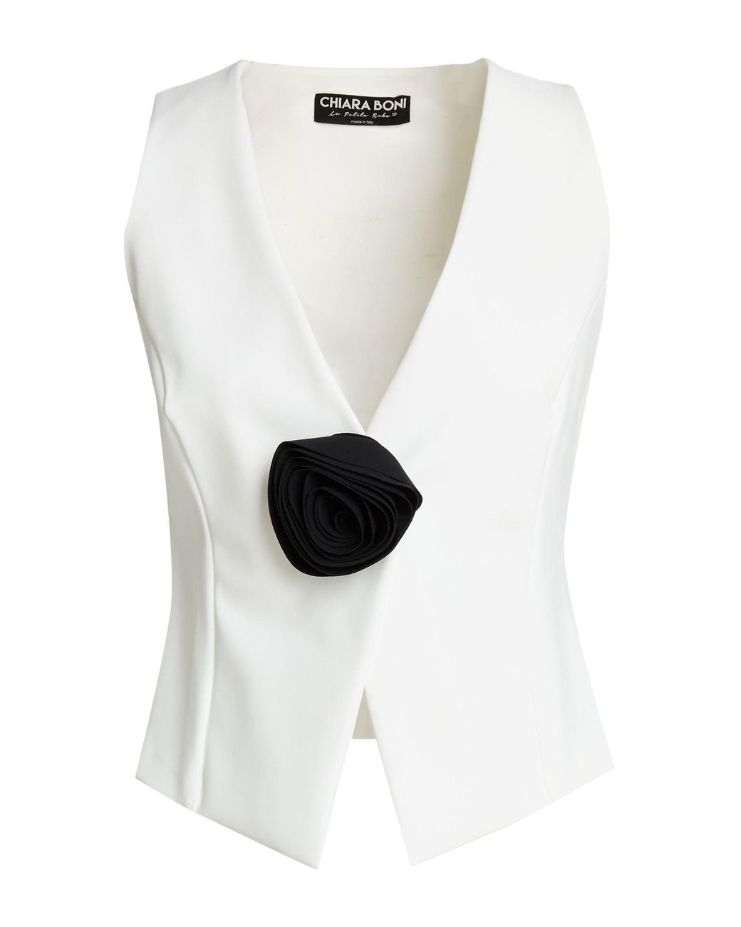 La Petite Robe Di Chiara Boni White Tailored Vest Polyamide, Elastane