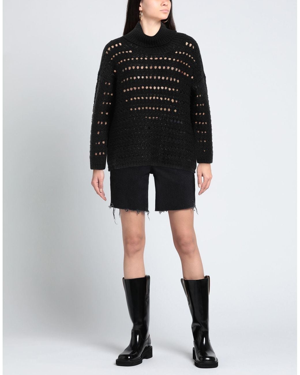 Alpha Studio Black Turtleneck