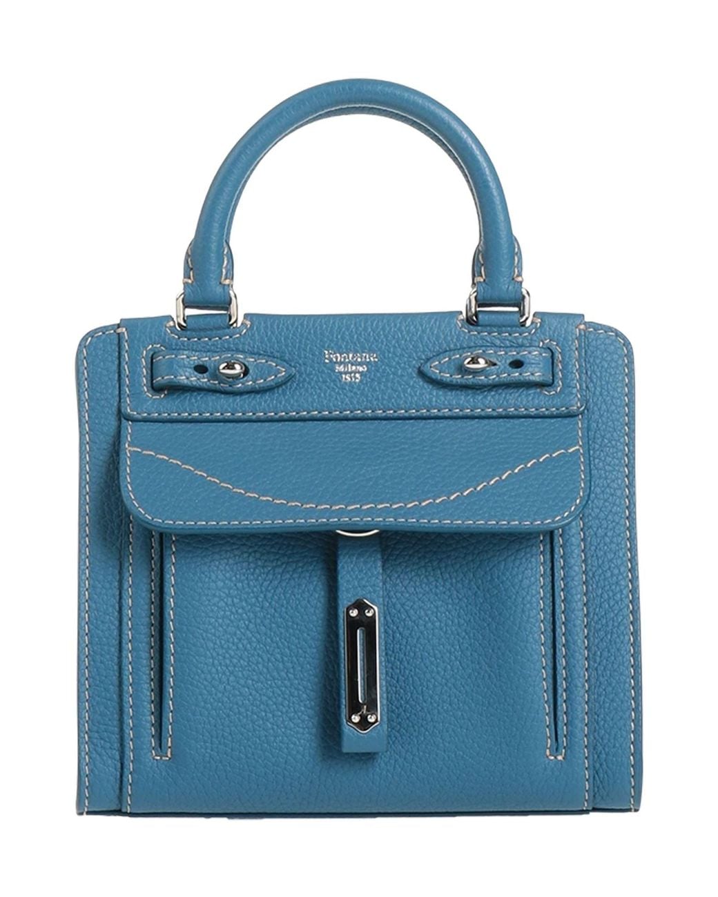 Fontana Milano 1915 Blue Slate Handbag Leather