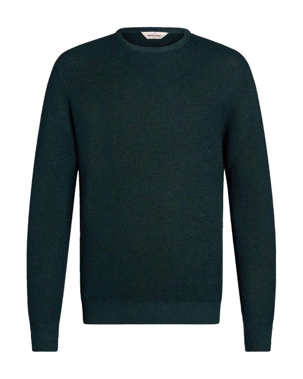 Gran Sasso Green Dark Sweater Virgin Wool for men