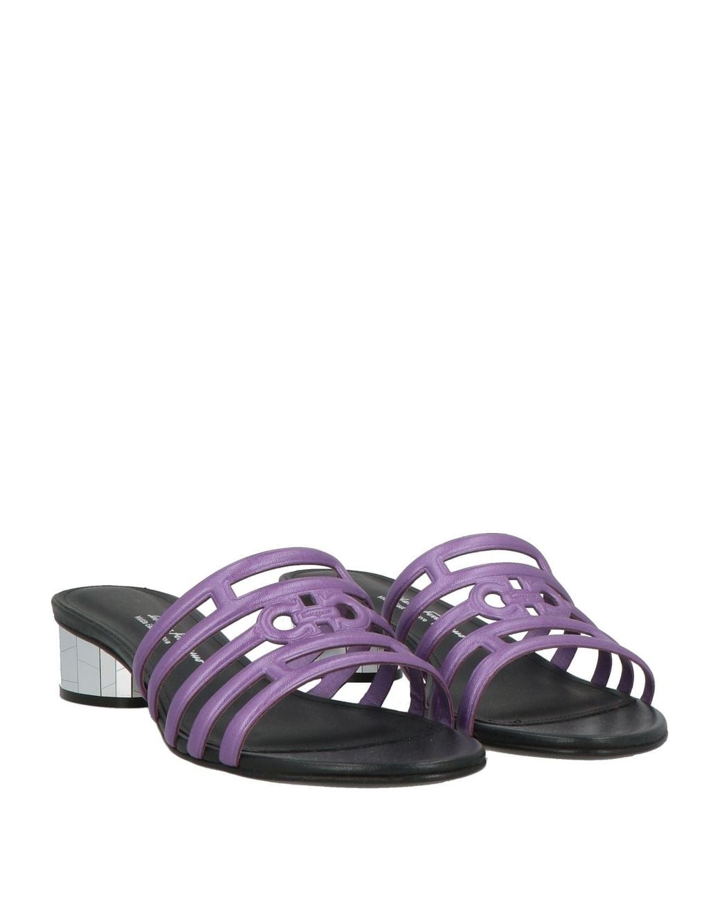 Ferragamo Purple Finn 30 Sandals Leather