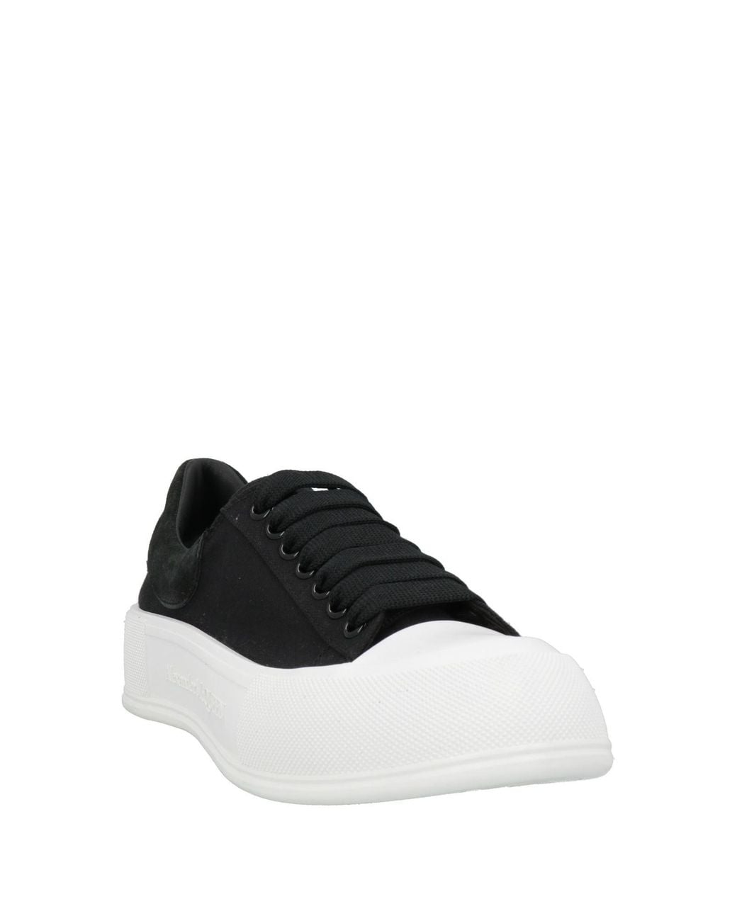 McQueen Black Sneakers Textile Fibers, Soft Leather