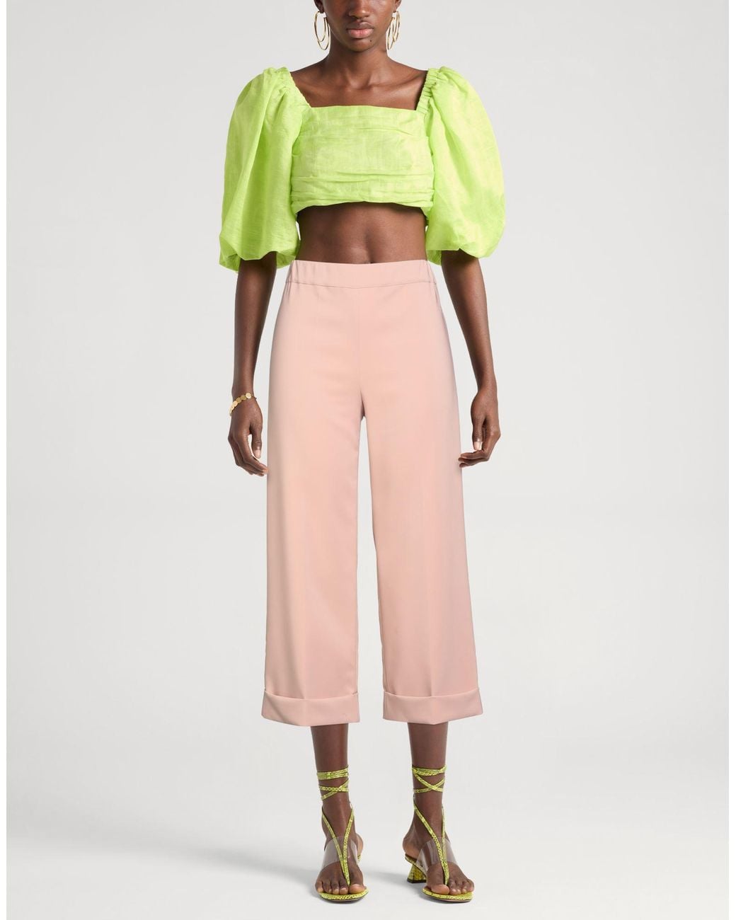 D.exterior Pink Chocolate Pants Polyester, Elastane