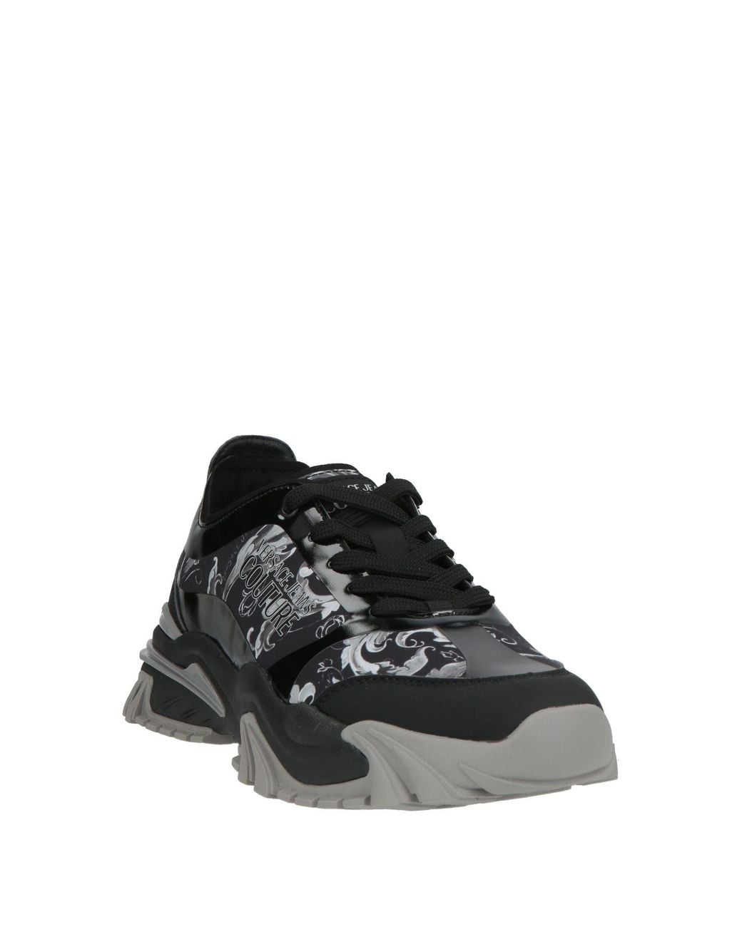 Versace Jeans Couture Black Sneakers Leather, Textile Fibers for men