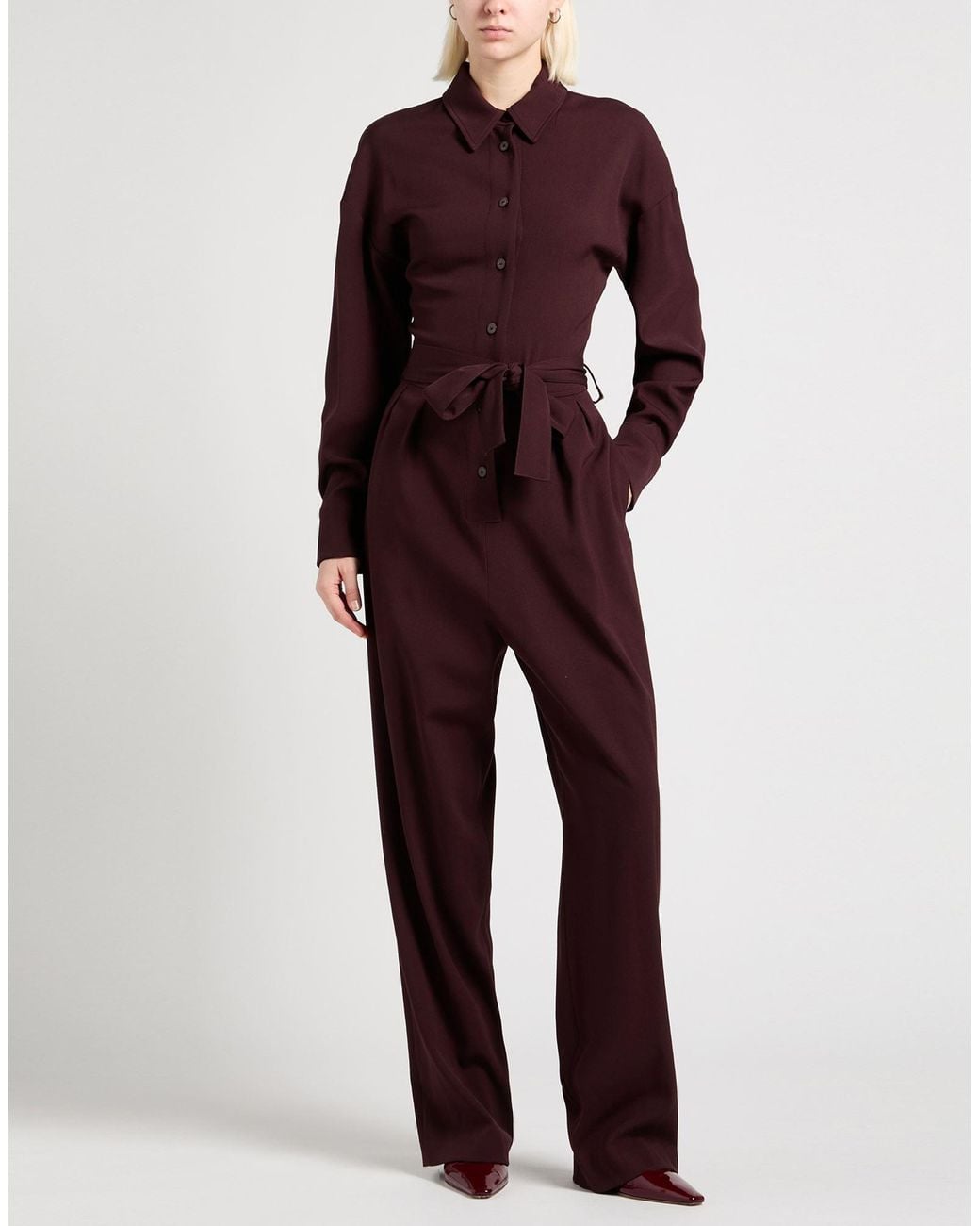 Alysi Red Crème Jumpsuit Virgin Wool