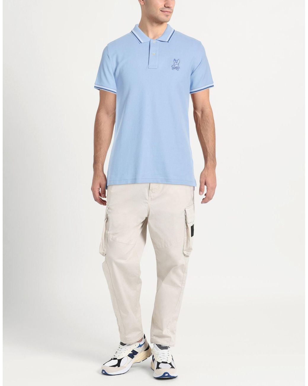 Psycho Bunny Blue Polo Shirt Pima Cotton for men