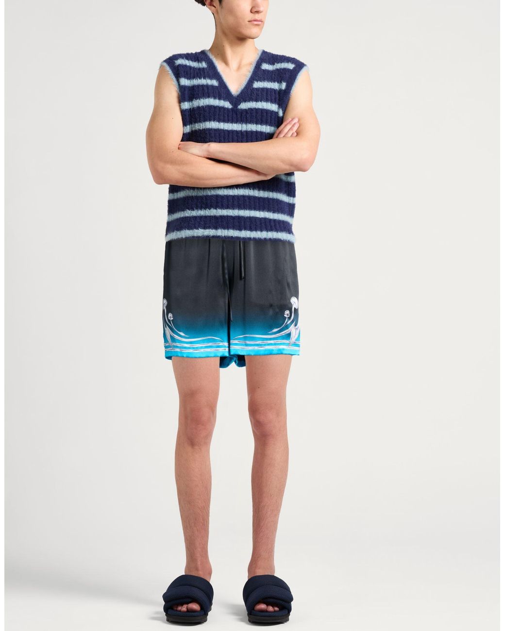 Casablanca Blue Shorts & Bermuda Shorts Silk for men