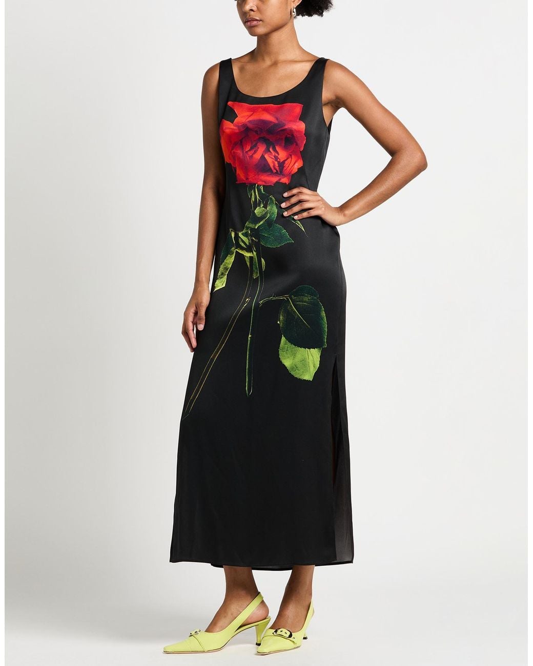 McQueen Black Maxi Dress Silk